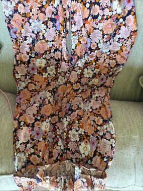 Floral Print Sleeveless Jumpsuit in Pink & Navy